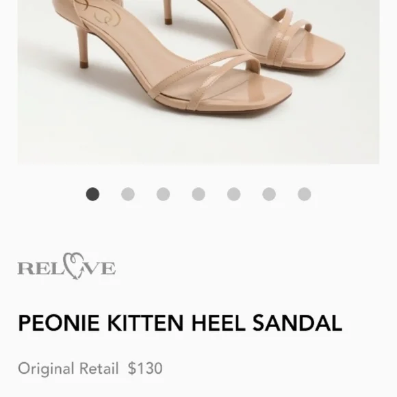 Sam Edelman Kitten Heel Beige Blush Tan Peonie Square Toe High Heel Shoe Women 9 - Picture 5 of 15